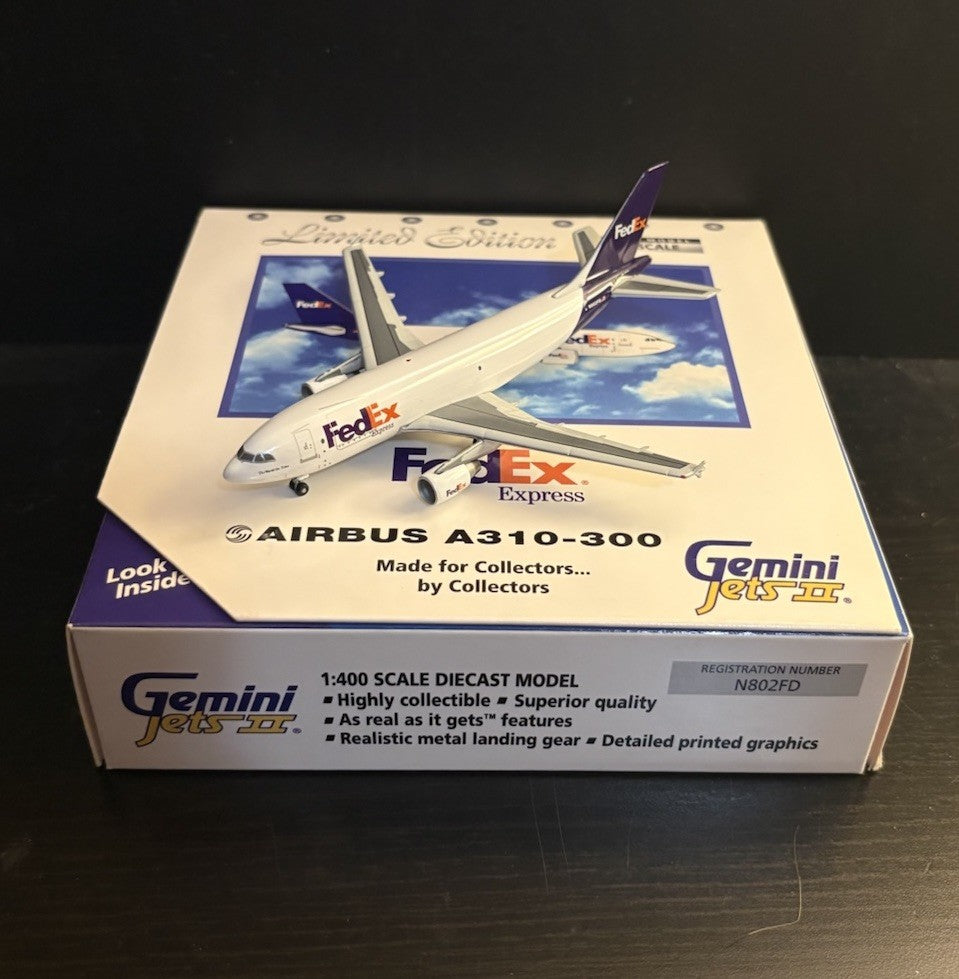 GeminiJets 1:400 FedEx Airbus A310-300F N802FD GJFDX332 Scale Model Airplane