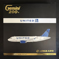 GeminiJets 1:200 United Airlines Airbus A319 Evo Blue N876UA G2UAL891 Model Rare