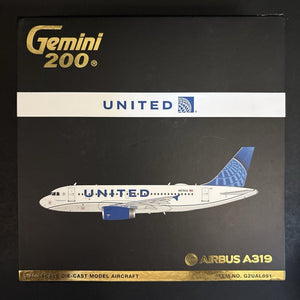 GeminiJets 1:200 United Airlines Airbus A319 Evo Blue N876UA G2UAL891 Model Rare