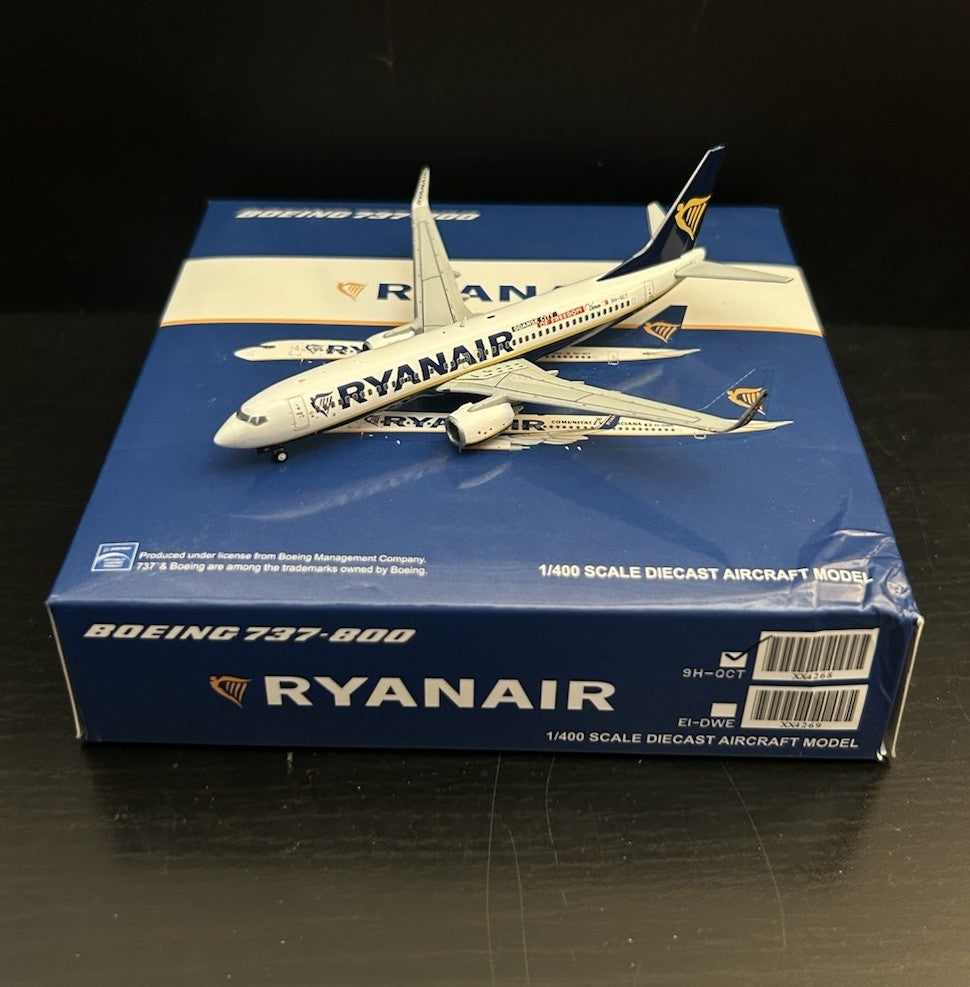 JC Wings 1:400 Ryanair Boeing 737-800 9H-QCT City of Freedom Livery XX4268 Model