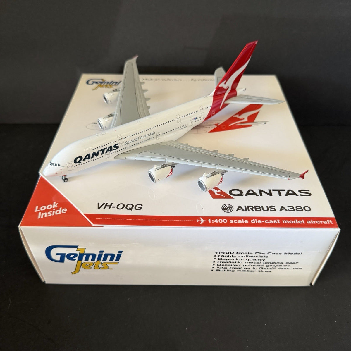GeminiJets 1:400 Qantas Airbus A380 Spirit of Australia VH-OQG GJQFA1693 Model