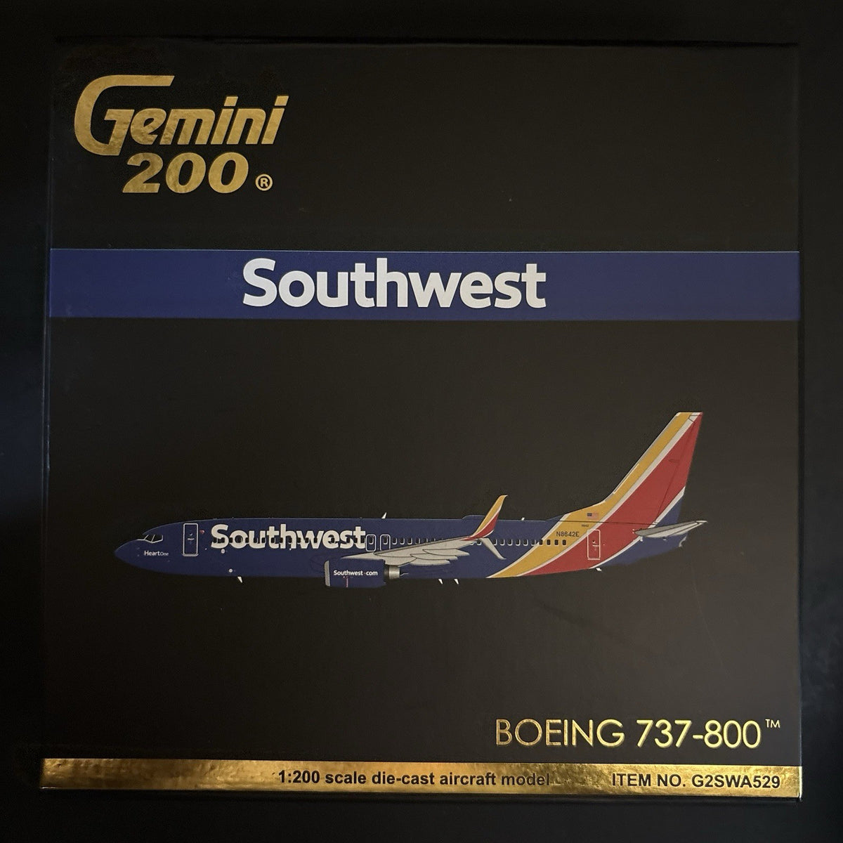 GeminiJets 1:200 Southwest Airlines Boeing 737-800 N8642E G2SWA529 Scale Model