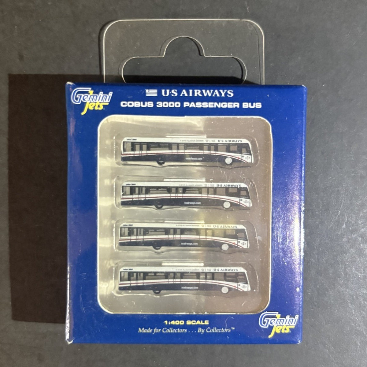 GeminiJets 1:400 US Airways Cobus 3000 Set of 4 Buses GJUSA1533 Scale Model GSE