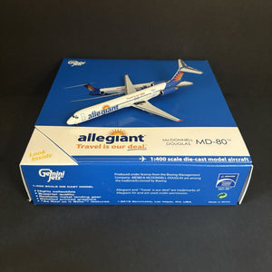 GeminiJets 1:400 Allegiant McDonnell Douglas MD-80 N865GA GJAAY1457 Scale Model
