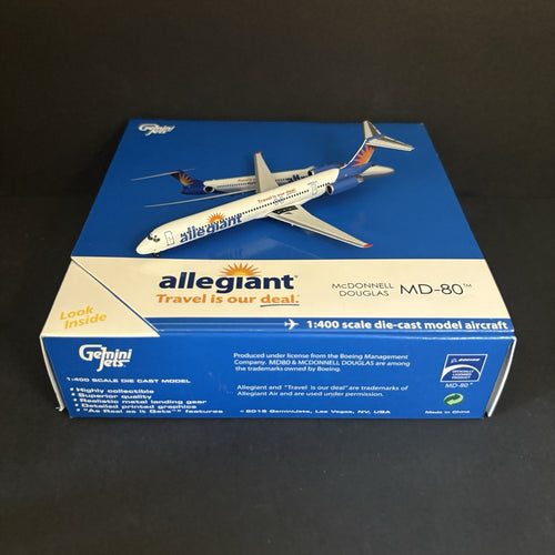 GeminiJets 1:400 Allegiant McDonnell Douglas MD-80 N865GA GJAAY1457 Scale Model
