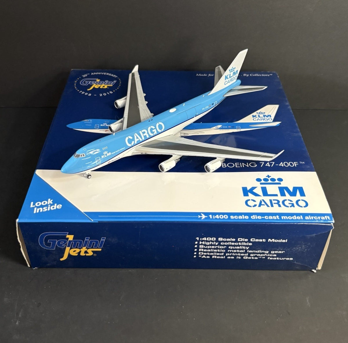 GeminiJets 1:400 KLM Cargo Boeing 747-400F PH-CKA GJKLM1827 Scale Model Airplane