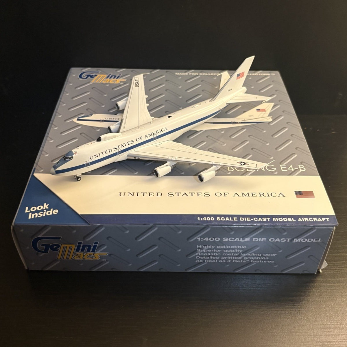 GeminiJets 1:400 USAF Boeing E-4B Nightwatch 73-1676 GMUSA083 747-200 Model