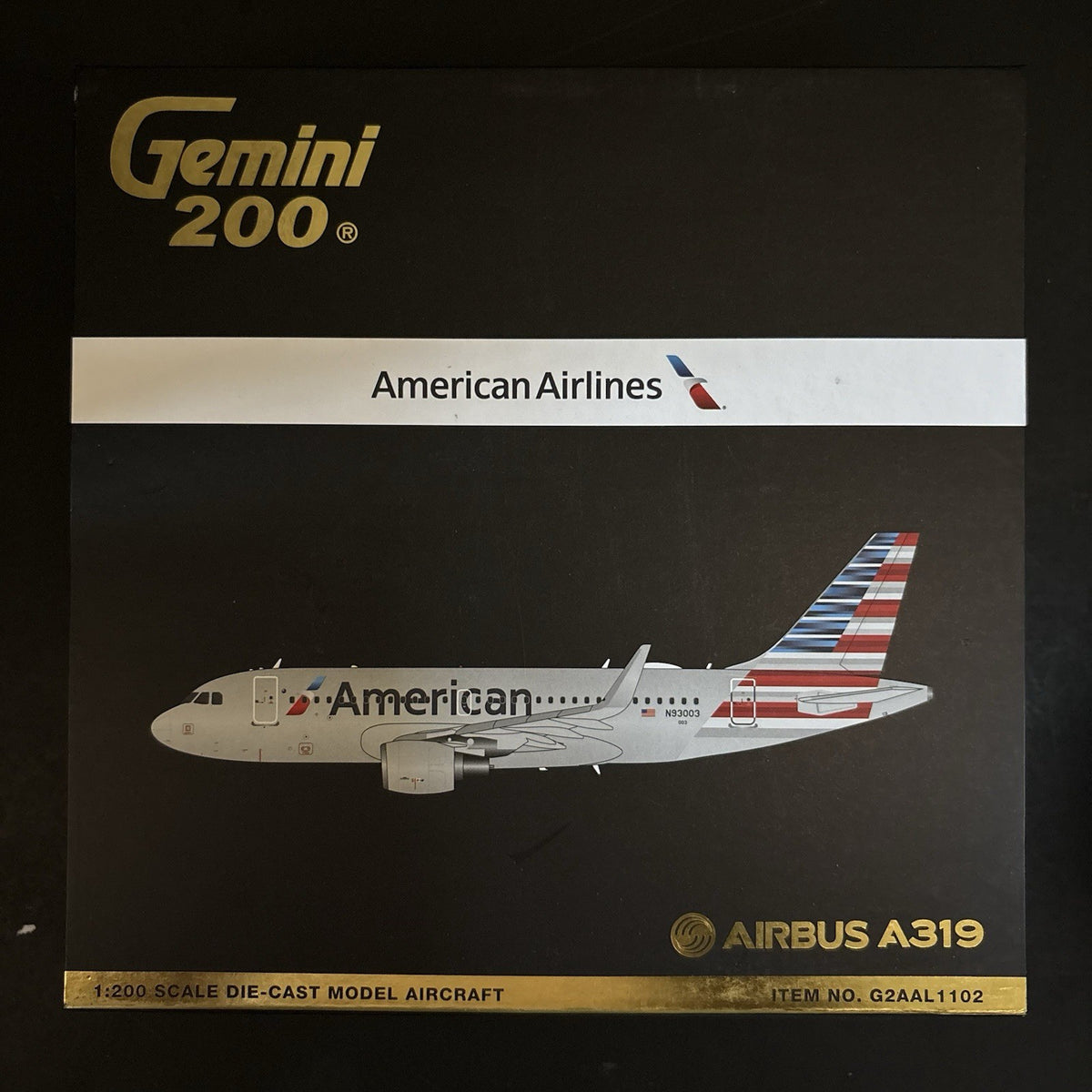 GeminiJets 1:200 American Airlines Airbus A319 N93003 G2AAL1102 Scale Model