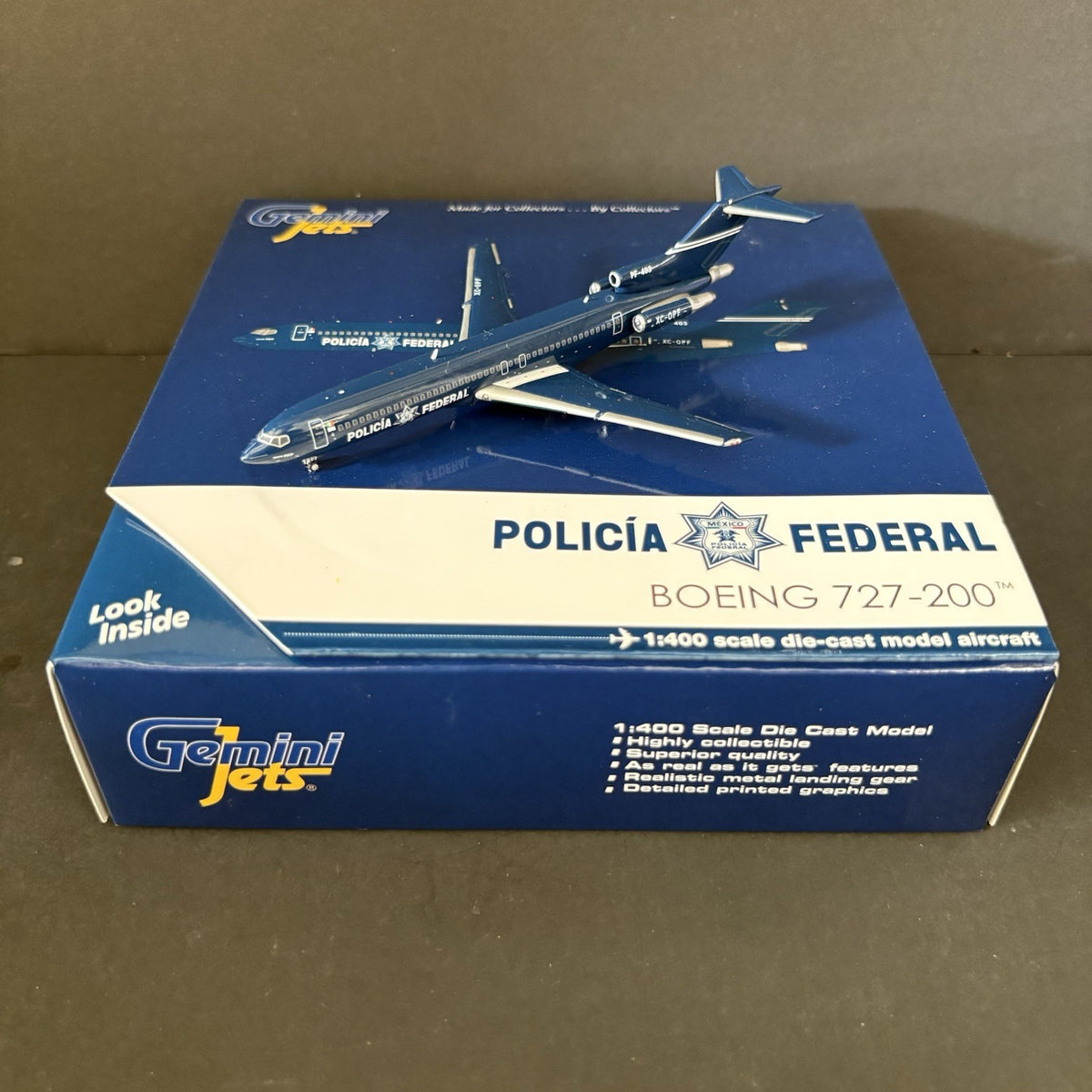 GeminiJets 1:400 Mexico Policía Federal Boeing 727-200 XC-OPF GJPFM1705 Model