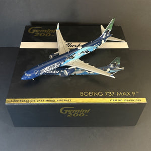 GeminiJets 1:200 Alaska Airlines Boeing 737 MAX 9 Orca N932AK G2ASA1089 Airplane