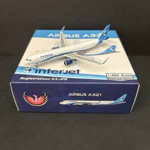 Phoenix Model 1:400 Interjet Airbus A321 XA-JPB PH411419 Scale Diecast Airplane