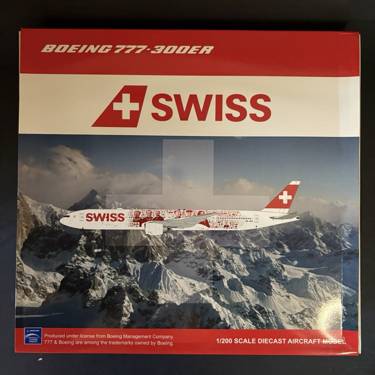 JC Wings 1:200 Swiss Boeing 777-300ER Faces of Swiss HB-JNA XX20038 Scale Model