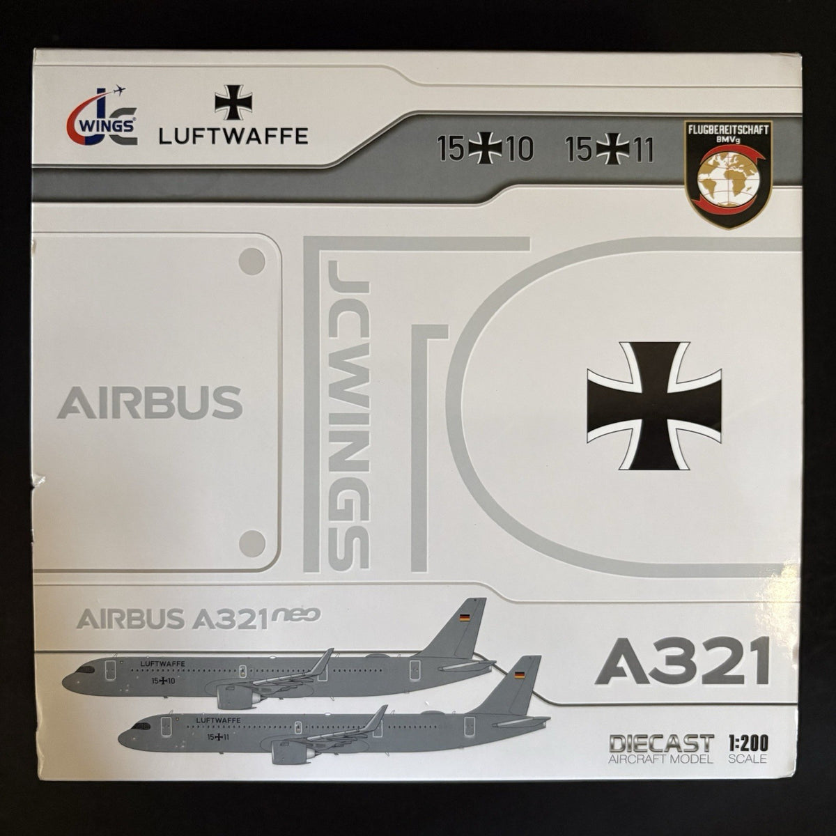 JC Wings 1:200 Luftwaffe Airbus A321neo 15+10 German Air Force LH2331 Model