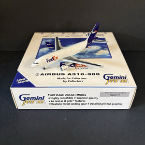 GeminiJets 1:400 FedEx Airbus A310-300F N802FD GJFDX332 Scale Model Airplane