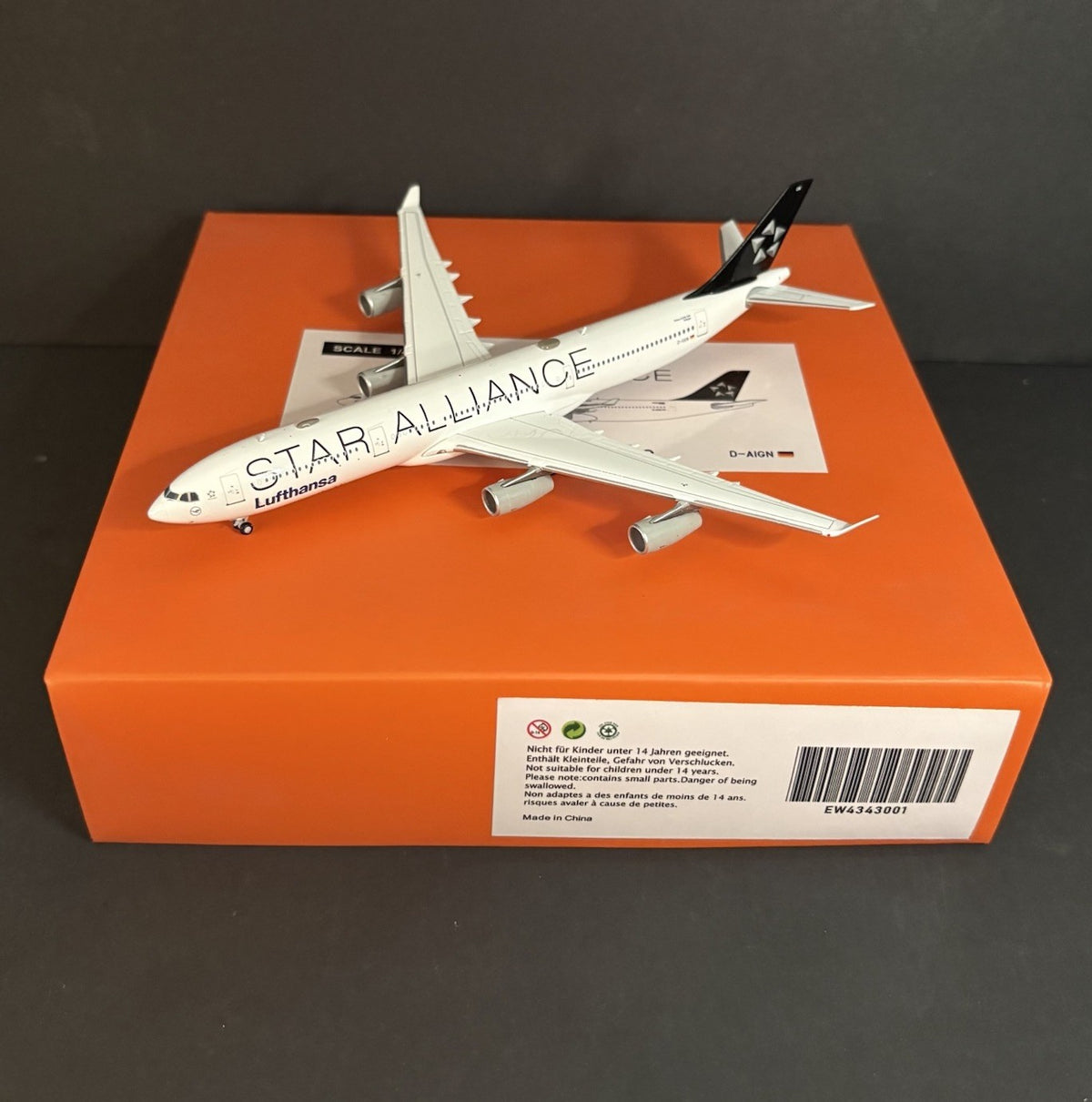 JC Wings 1:400 Lufthansa Airbus A340-300 D-AIGN Star Alliance Model EW4343001