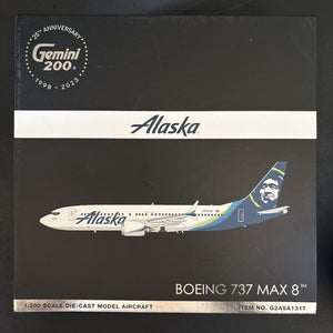 GeminiJets 1:200 Alaska Airlines Boeing 737 MAX 8 N801AK G2ASA1317 Scale Model