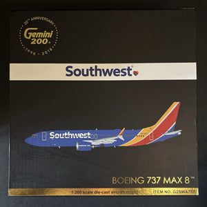 GeminiJets 1:200 Southwest Airlines Boeing 737 MAX 8 N8706W G2SWA757 Scale Model
