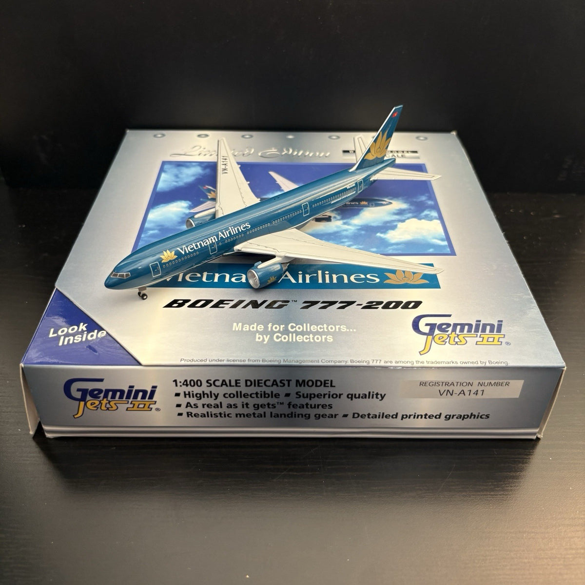 GeminiJets 1:400 Vietnam Airlines Boeing 777-200ER VN-A141 GJHVN408 Scale Model