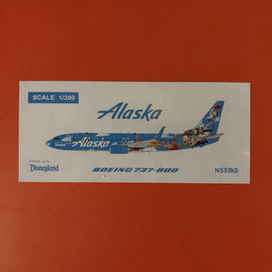JC Wings 1:200 Alaska Airlines Boeing 737-800 Disney Pixar Pier N537AS EW2738004