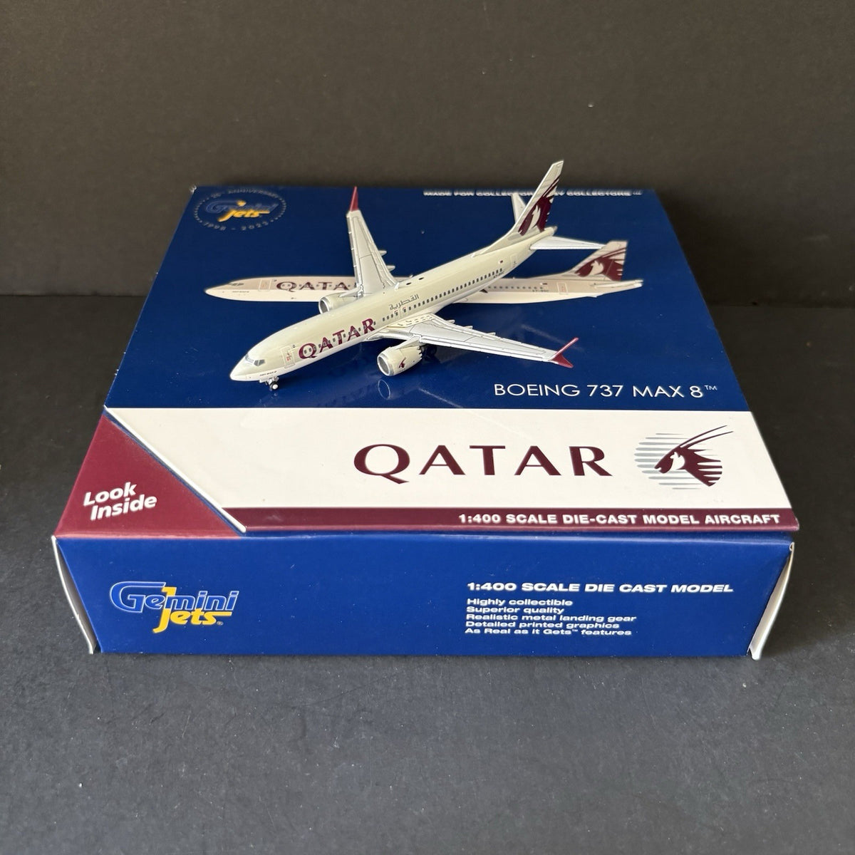GeminiJets 1:400 Qatar Airways Boeing 737 MAX 8 A7-BSC GJQTR2210 Scale Model