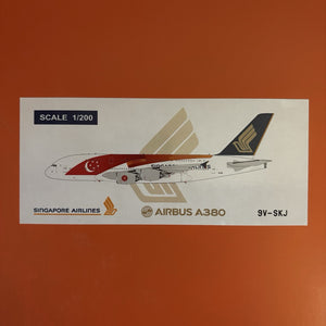 JC Wings 1:200 Singapore Airlines Airbus A380 9V-SKJ EW2388011 Scale Model Plane