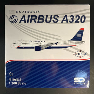 SQ Wings 1:200 US Airways Airbus A320-200 N106US “Sully” L2236 Scale Model Plane