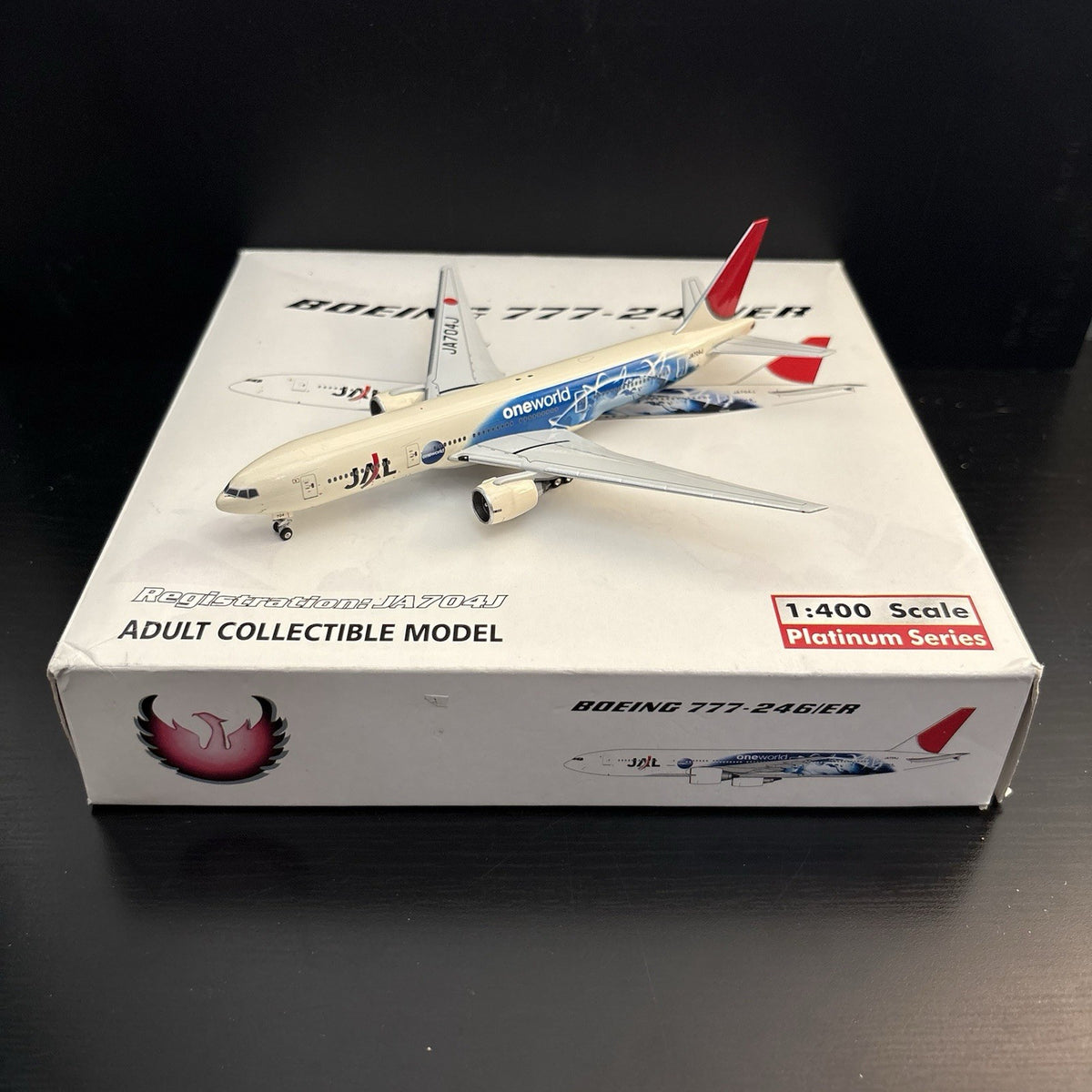 Phoenix Model 1:400 JAL Boeing 777-200ER JA704J Oneworld Japan Airlines Diecast