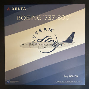 NG Models 1:200 Delta Air Lines Boeing 737-800 N381DN 08013 Skyteam Scale Model