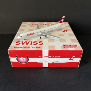 Phoenix Models 1:400 Swiss Airbus A321 HB-ION Diecast Scale Model Airplane