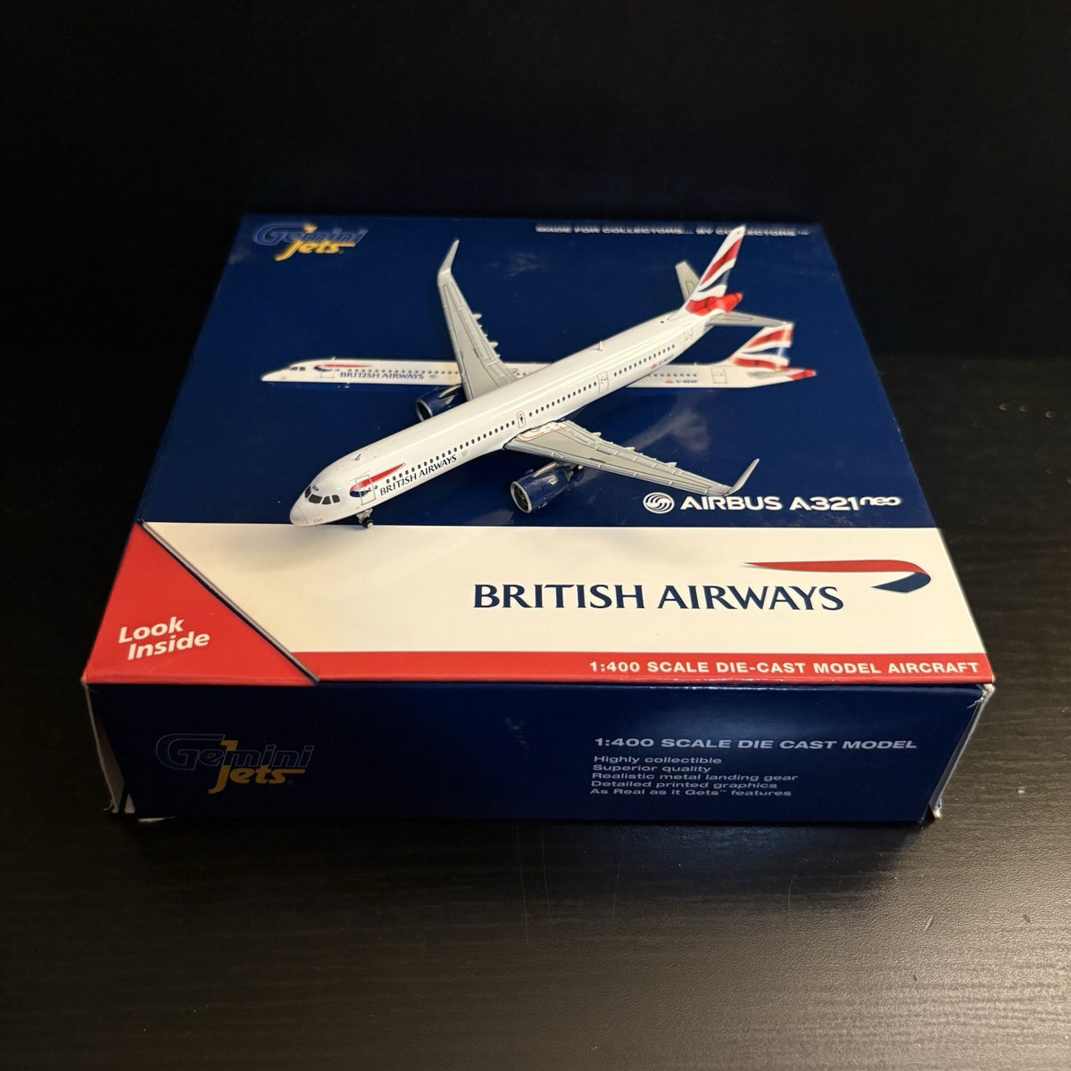 GeminiJets 1:400 British Airways Airbus A321neo G-NEOP GJBAW1836 Scale Model