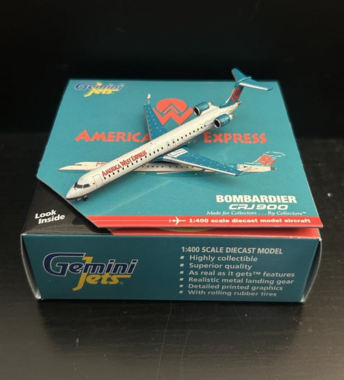 GeminiJets 1:400 America West Express Bombardier CRJ-900 N922FJ GJAWE725 Model
