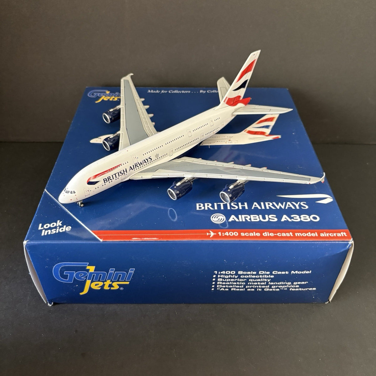 GeminiJets 1:400 British Airways Airbus A380 G-XLEA GJBAW1330 Scale Model Plane