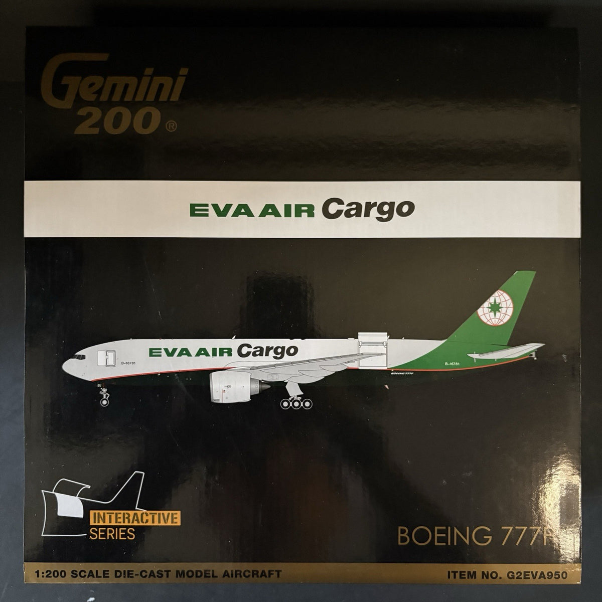 GeminiJets 1:200 EVA Air Cargo Boeing 777F Interactive B-16781 G2EVA950 Model