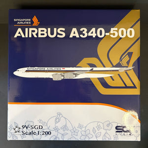 SQ Wings 1:200 Singapore Airlines Airbus A340-500 9V-SGD L2177 Scale Model Plane