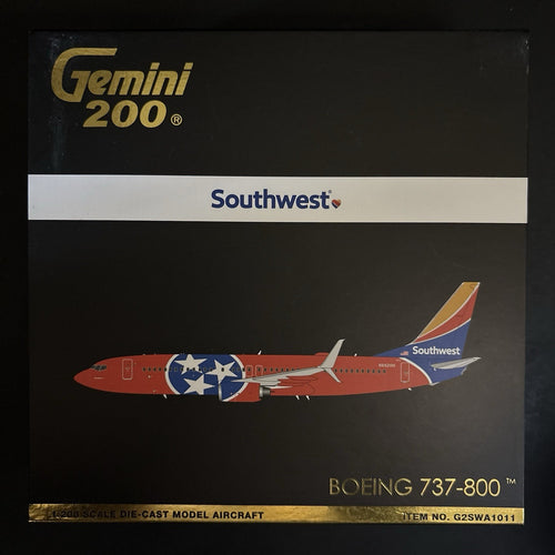 GeminiJets 1:200 Southwest Airlines 737-800 Tennessee One N8620H G2SWA1011 Model