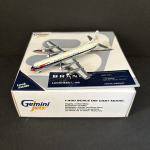 GeminiJets 1:400 Braniff International L-188 Electra N9709C GJBNF2090 Airplane