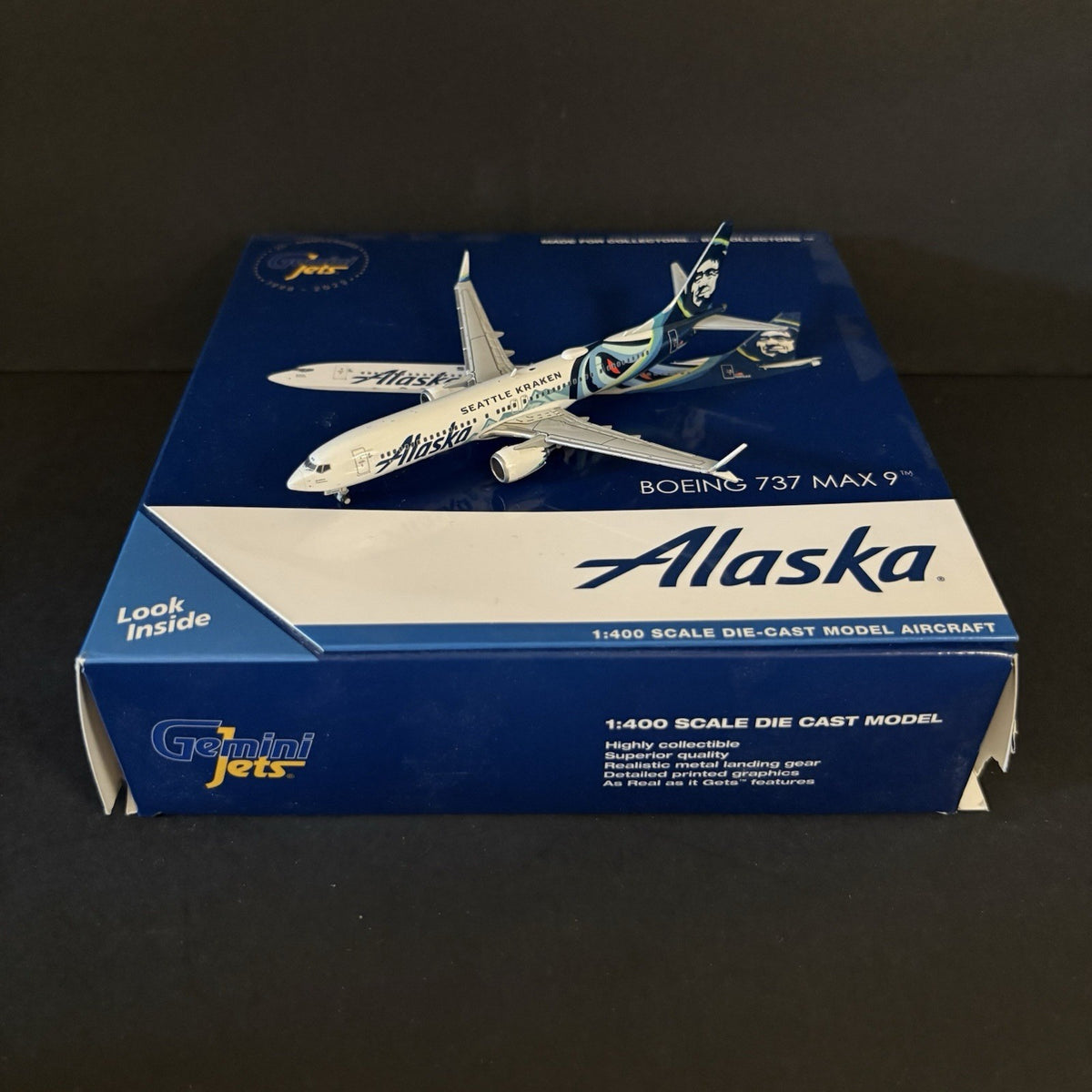 GeminiJets 1:400 Alaska Airlines Boeing 737 MAX 9 N915AK GJASA2189 Kraken Model