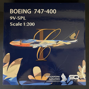 SQ Wings 1:200 Singapore Airlines Boeing 747-400 9V-SPL L2002 Diecast Model