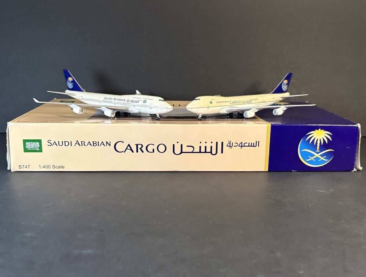BigBird400 Saudi Arabian Boeing 747-400 HZ-AIY 747-200F HZ-AIU Twin Pack RARE