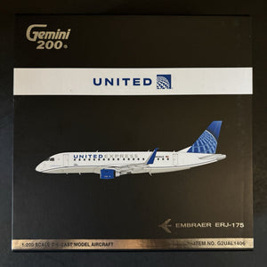 GeminiJets 1:200 United Express Embraer ERJ-175 N606UX G2UAL1406 Scale Model