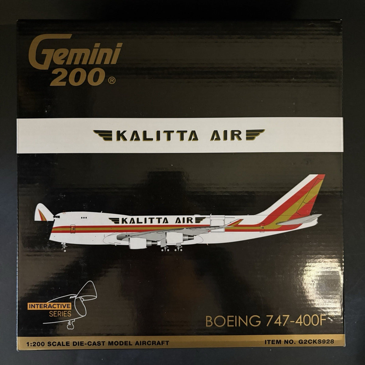 GeminiJets 1:200 Kalitta Cargo Boeing 747-400F N782CK G2CKS928 Interactive Model