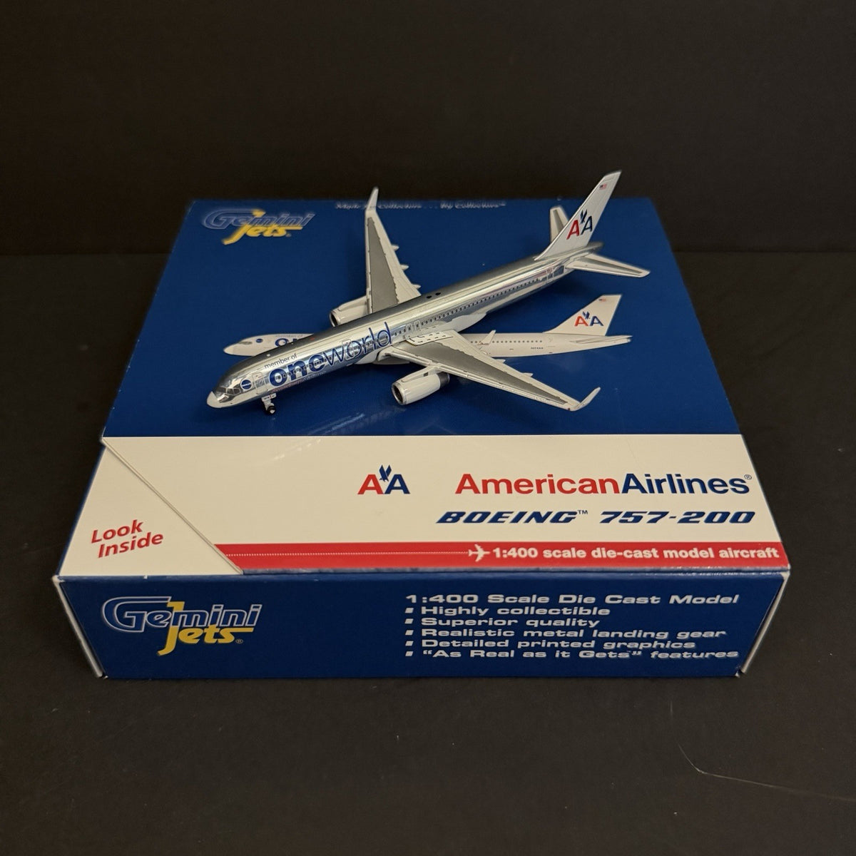 GeminiJets 1:400 American Airlines Boeing 757-200 N174AA OneWorld GJAAL993 Model