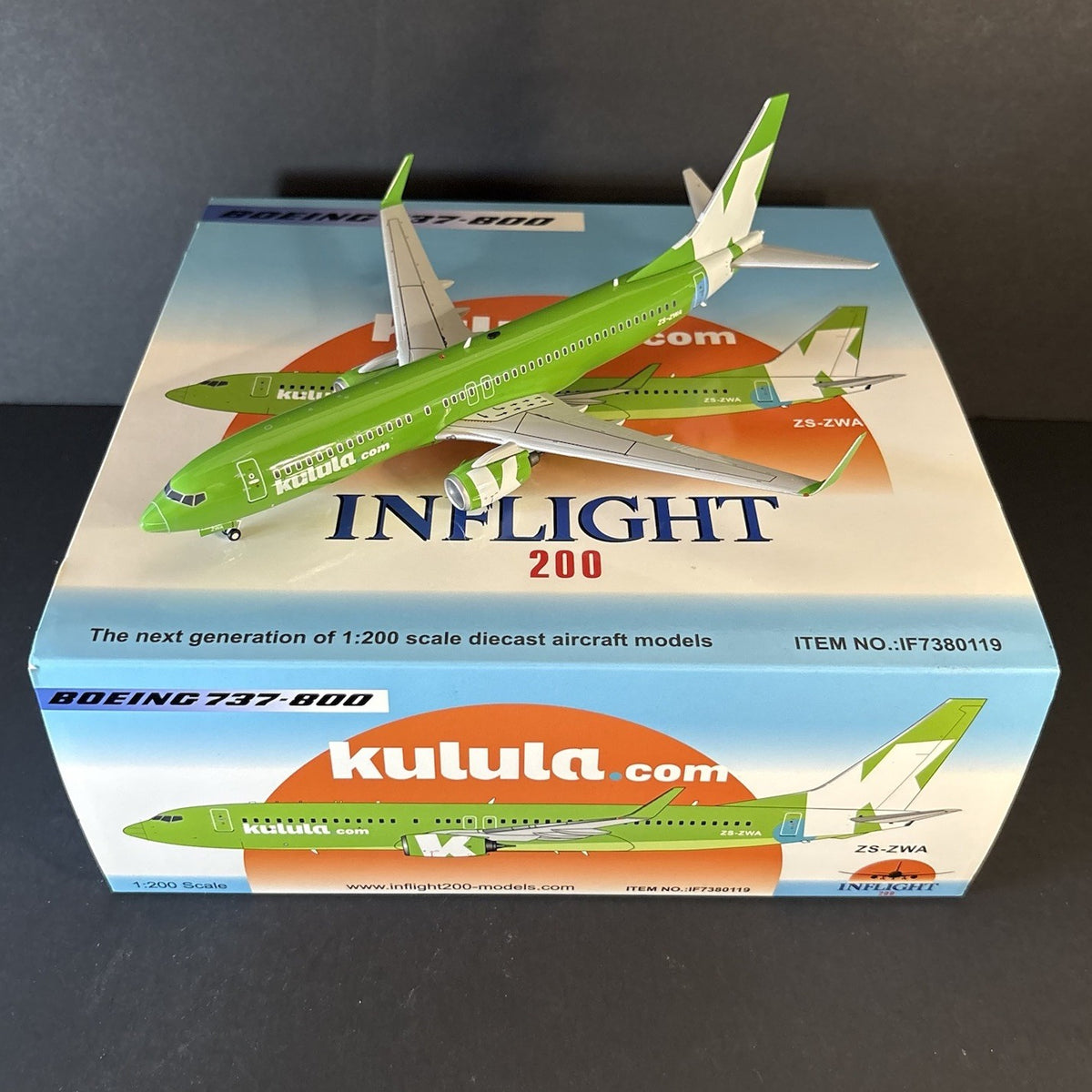 Inflight200 1:200 Kulula Boeing 737-800 ZS-ZWA IF7380119 Scale Model Airplane