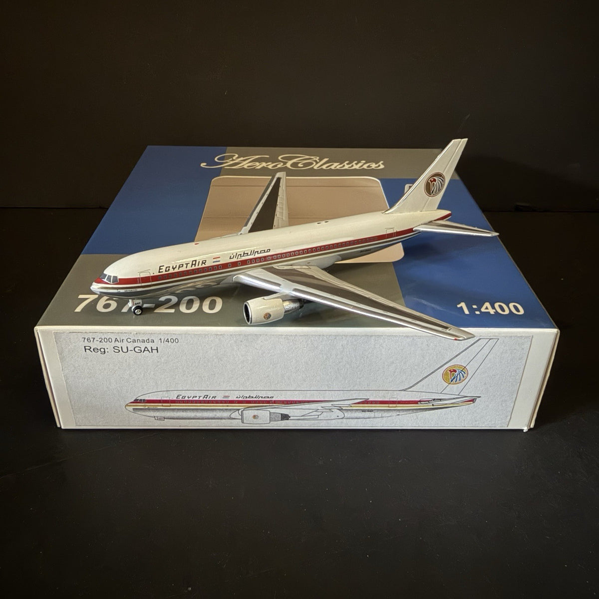 Aeroclassics 1:400 EgyptAir Boeing 767-200ER SU-GAH 1980s Scale Model Diecast