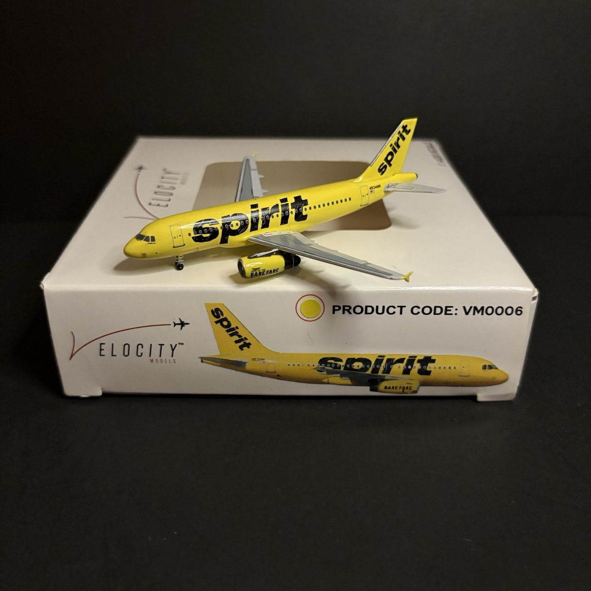 Velocity Models 1:400 Spirit Airlines Airbus A319 N534NK VM0006 Scale Diecast