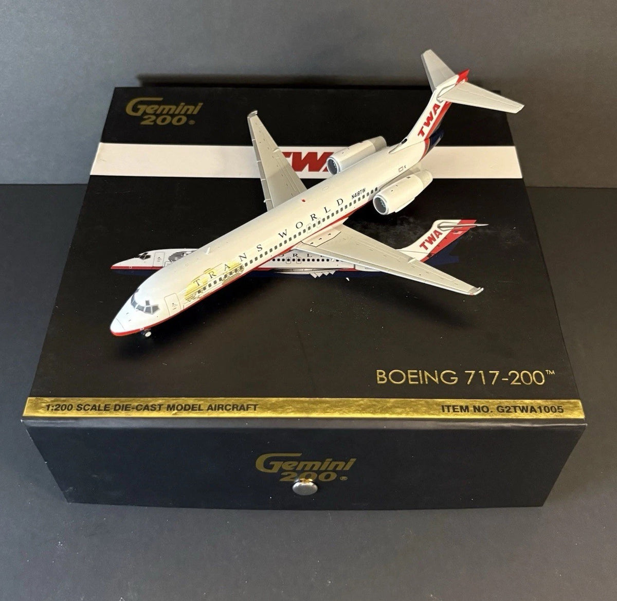 GeminiJets 1:200 TWA Boeing 717-200 N418TW G2TWA1005 Diecast Scale Model Plane