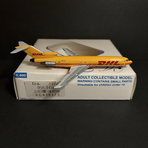 AeroClassics 1:400 DHL Boeing 727-200 9M-TGH AC419373 Diecast Scale Model Plane