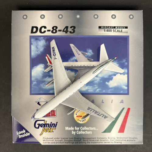 GeminiJets 1:400 Alitalia Douglas DC8-43 1960s Colors I-DIWA GJAZA157 Model